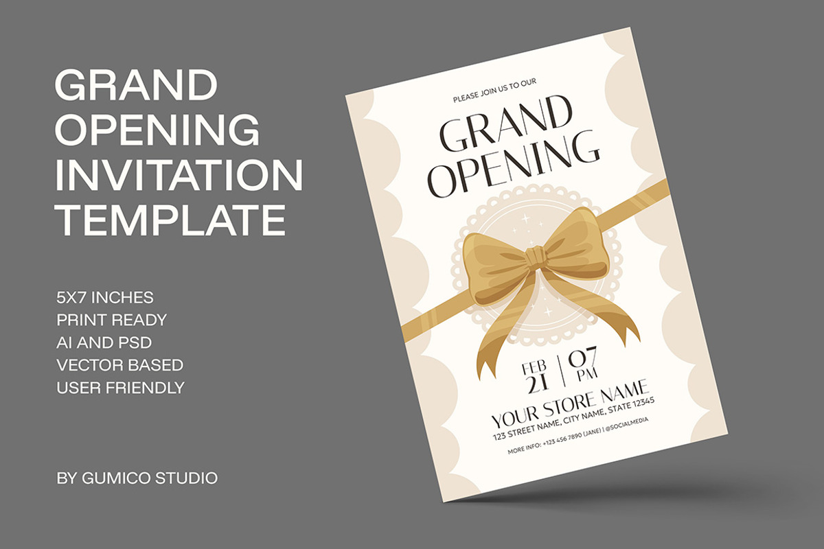 2026 Grand Opening Invitation, an Invitation Template by Gumico Studio. (Photo 1 of 3)