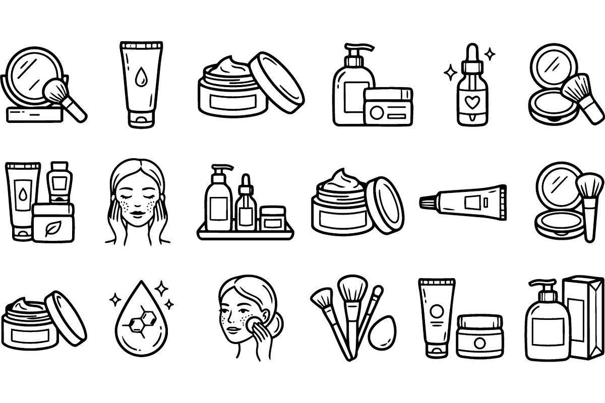 Minimalist Skincare Icons Set, an Illustration by designvectx (Photo 2 of 3)