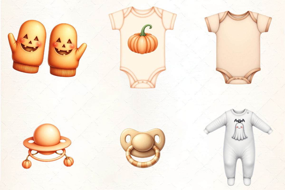 Halloween Baby Shower Clipart, an Illustration by CrexoraLab (Photo 1 of 5)
