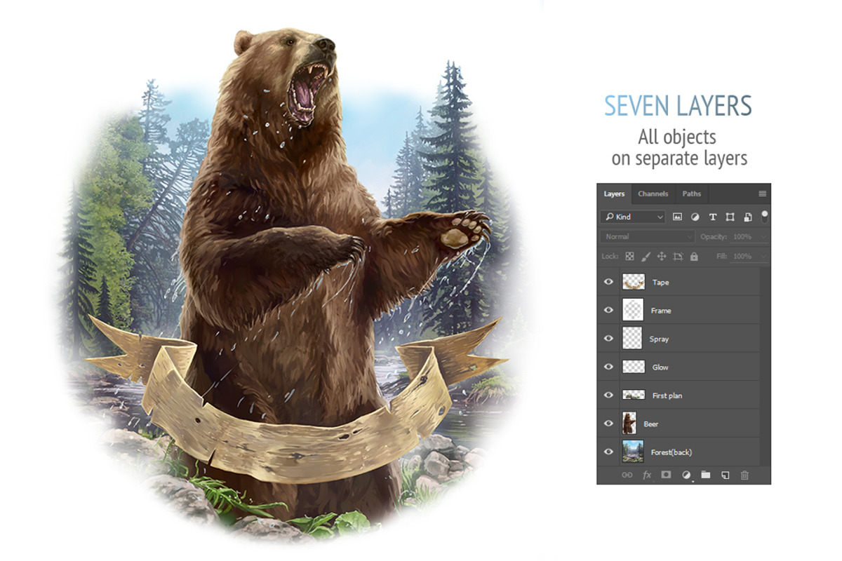 Aggressive bear, an Animal Illustration by Countryside life (Photo 2 of 5)