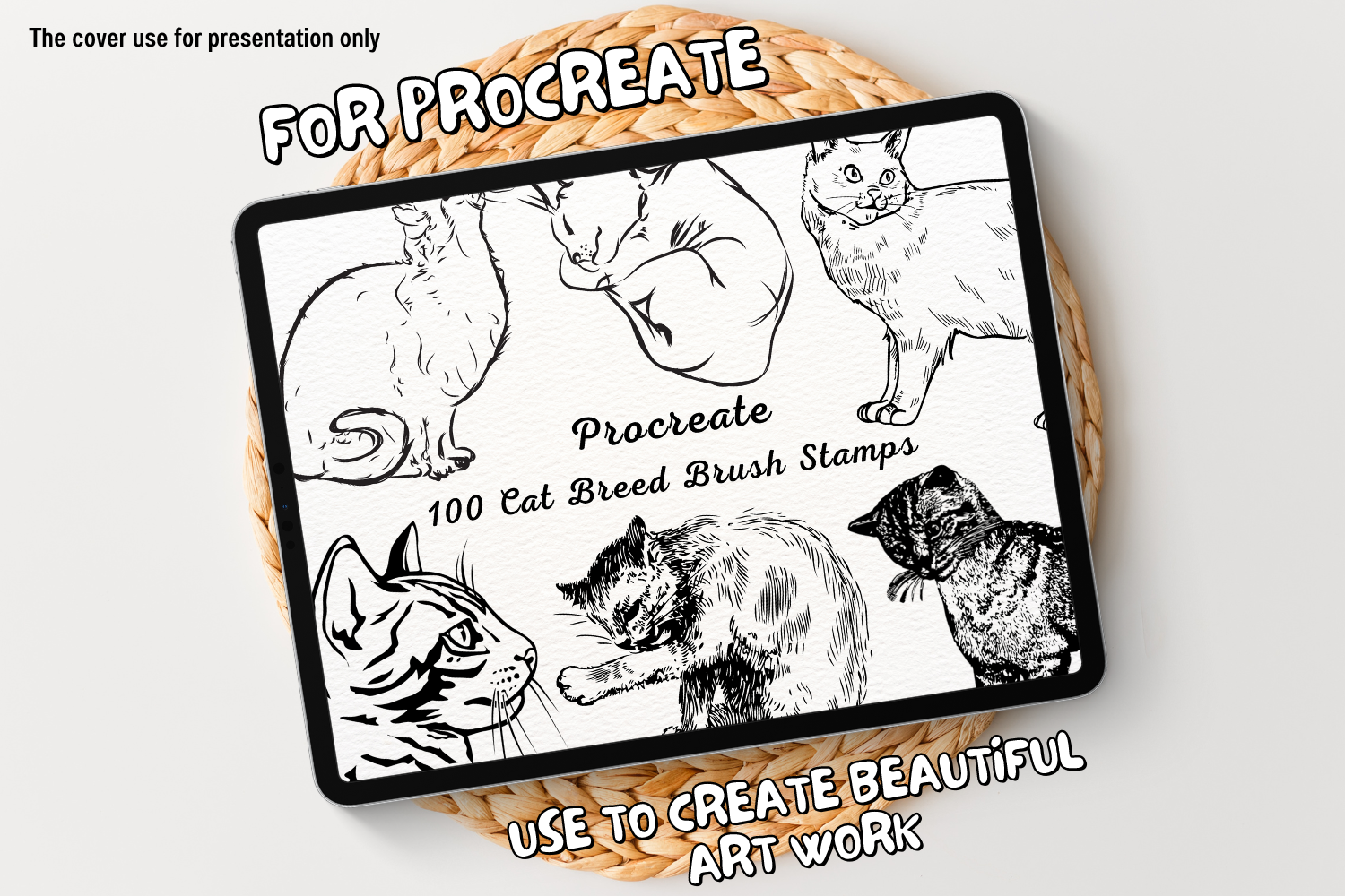 100 Cat Breed Procreate Stamps, a Brush Add-On by Painter Creative Books