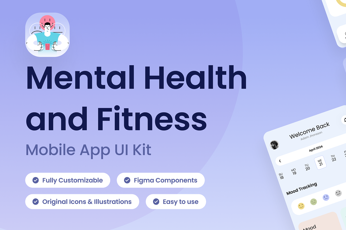 Mental Health & Fitness - UI Kit preview 2