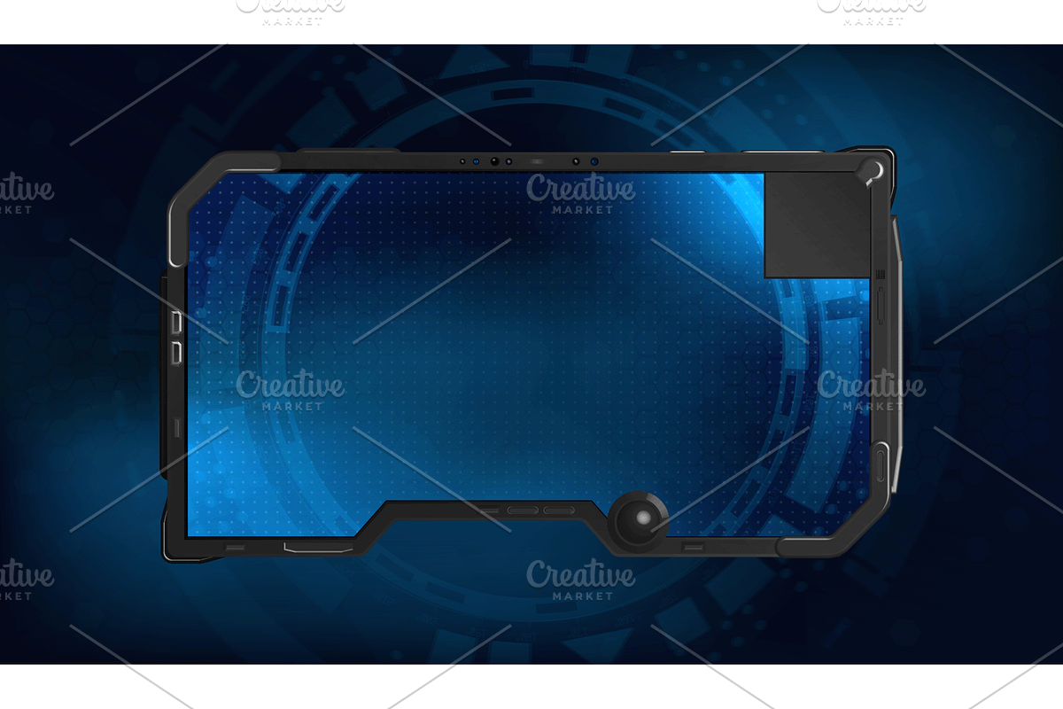 Futuristic screens HUD, UI, GUI, a Technology Illustration by SergeyBitos (Photo 6 of 6)