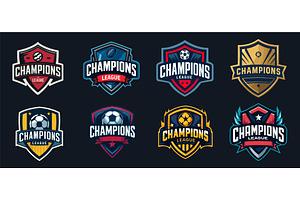 Champions shield emblem set, an Object Illustration by Stock-Smart-Start