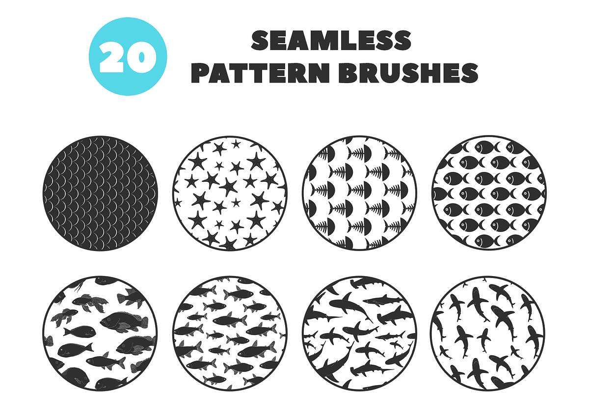 Sealife Procreate Patterns & Stamps, a Brush Add-On by BrushBoy (Photo 4 of 4)