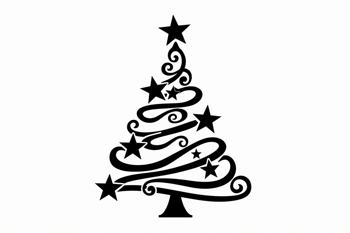 Festive Swirl Xmas Tree Bundle, an Illustration by yasushie (Photo 12 of 21)