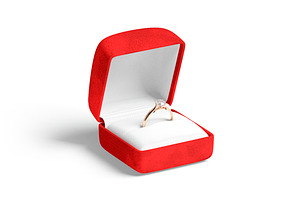 Red Wedding Ring Box Set 3D Model