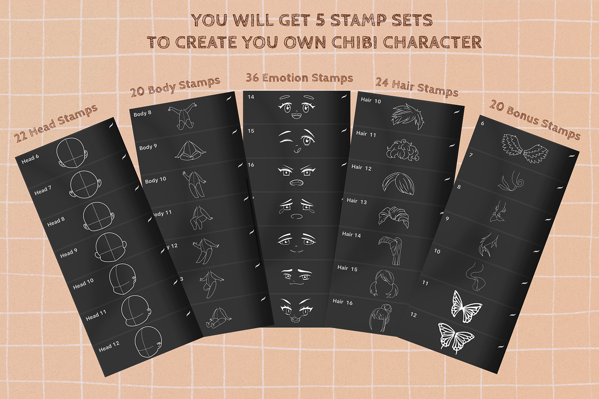 Procreate Chibi Stamps, a Brush Add-On by SmuffizStudio (Photo 2 of 5)
