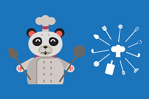 Chefs Animals Flat Design.