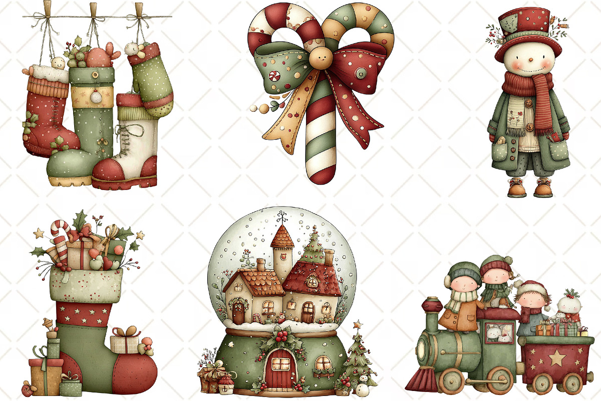 Whimsical Christmas Clipart, an Illustration by Black Bird Studio (Photo 5 of 6)