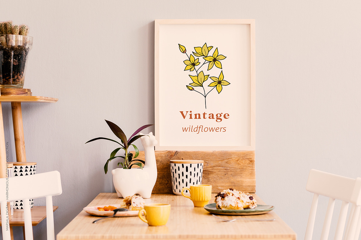 Wildflowers Botanical Line Art, an Illustration by Kaya Fonts (Photo 10 of 18)
