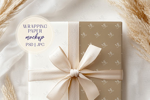 Gift Wrapping Paper Mockup PSD, a Mockup by Mie Mockup Studio
