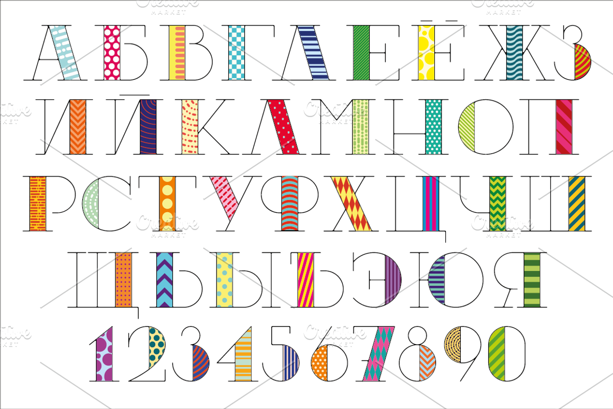 Five variations of font decoration, a Serif Font by pixelwerk (Photo 4 of 6)