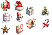 Watercolor Warm Christmas Clipart Bu, an Illustration by Designworld (Thumbnail 3 of 4)
