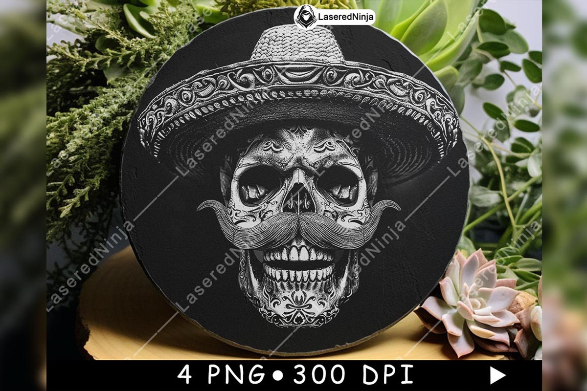 Skull Sombrero Hat Mustache Gothic, a Background Graphic by LaseredNinja (Photo 4 of 7)
