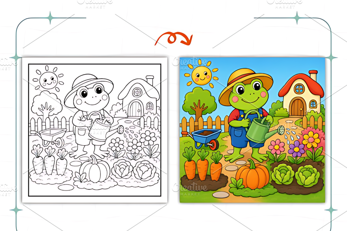 Bold Easy Frog Days Coloring Book, an Object Illustration by Coco Bloom (Photo 5 of 8)