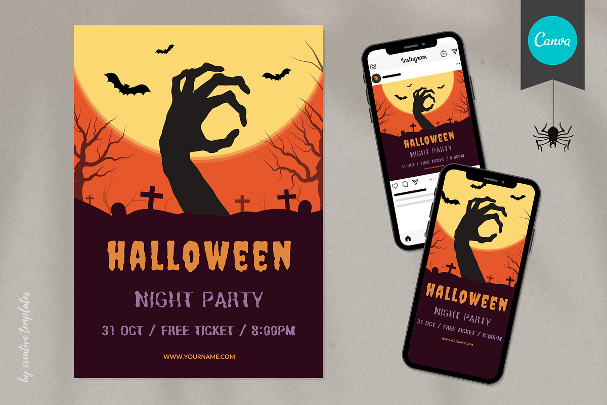 Halloween Poster Party Template, a Stationery Template by byCreativeTemplates (Photo 1 of 5)