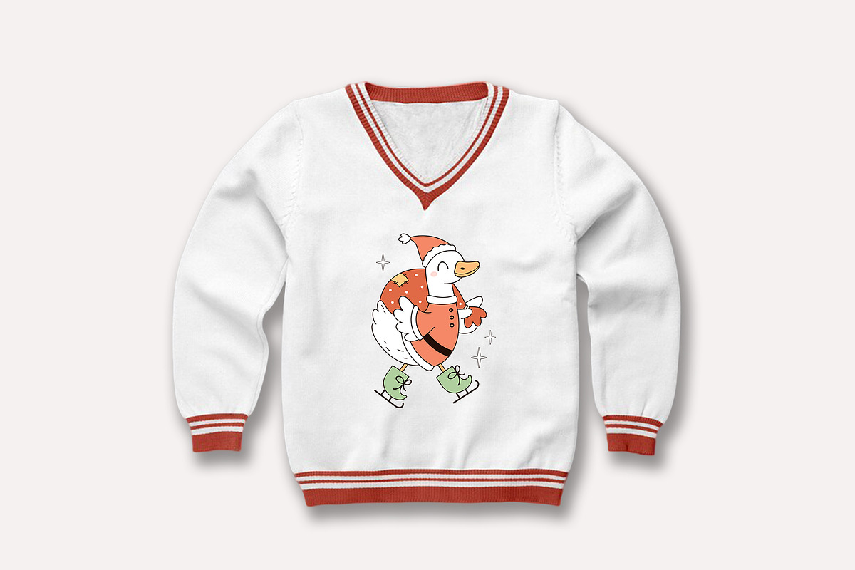 Silly Christmas Goose Clipart, an Animal Illustration by JulzaArt (Photo 4 of 6)