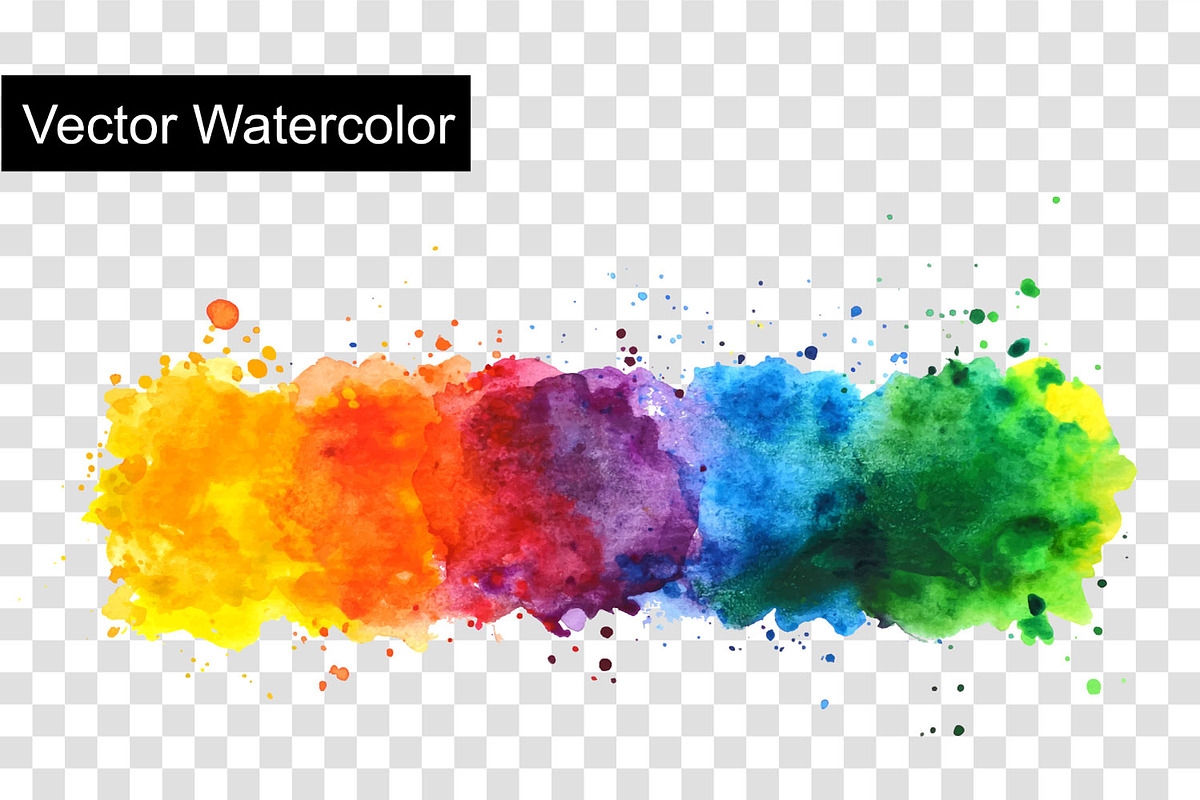 rainbow watercolor splashes, a Texture Graphic by PatapovaVika (Photo 2 of 5)