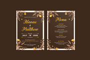 Minos Floral Wedding Invitation, an Invitation Template by iDoodle Studio (Thumbnail 1 of 4)