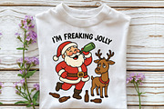 Funny Drunk Santa and Reindeer PNG, an Illustration by CraftArtStudio (Thumbnail 2 of 4)