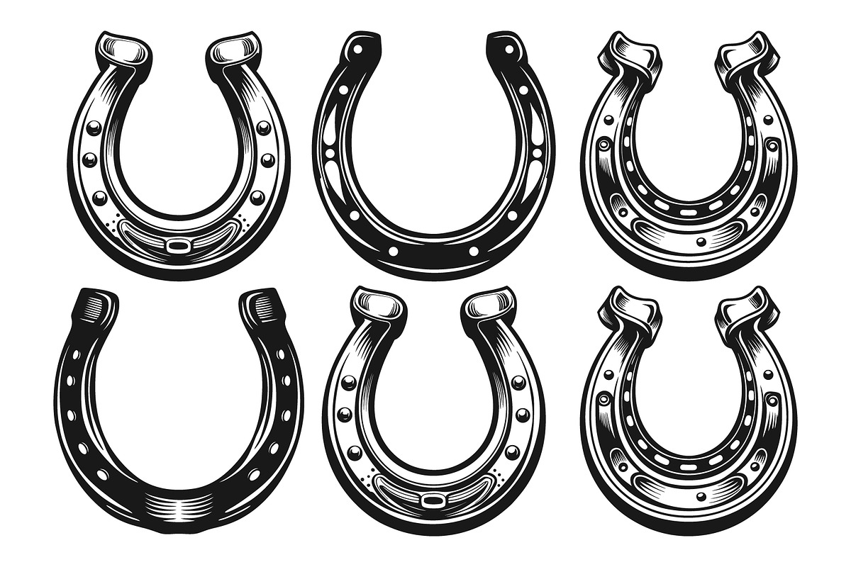 Stylized horseshoe illustrations, an Object Graphic by Billah Hub