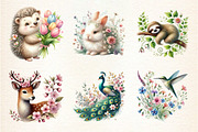 Floral Animals Clipart, Spring Clipa, an Illustration by DreamArtGraphic (Thumbnail 5 of 5)