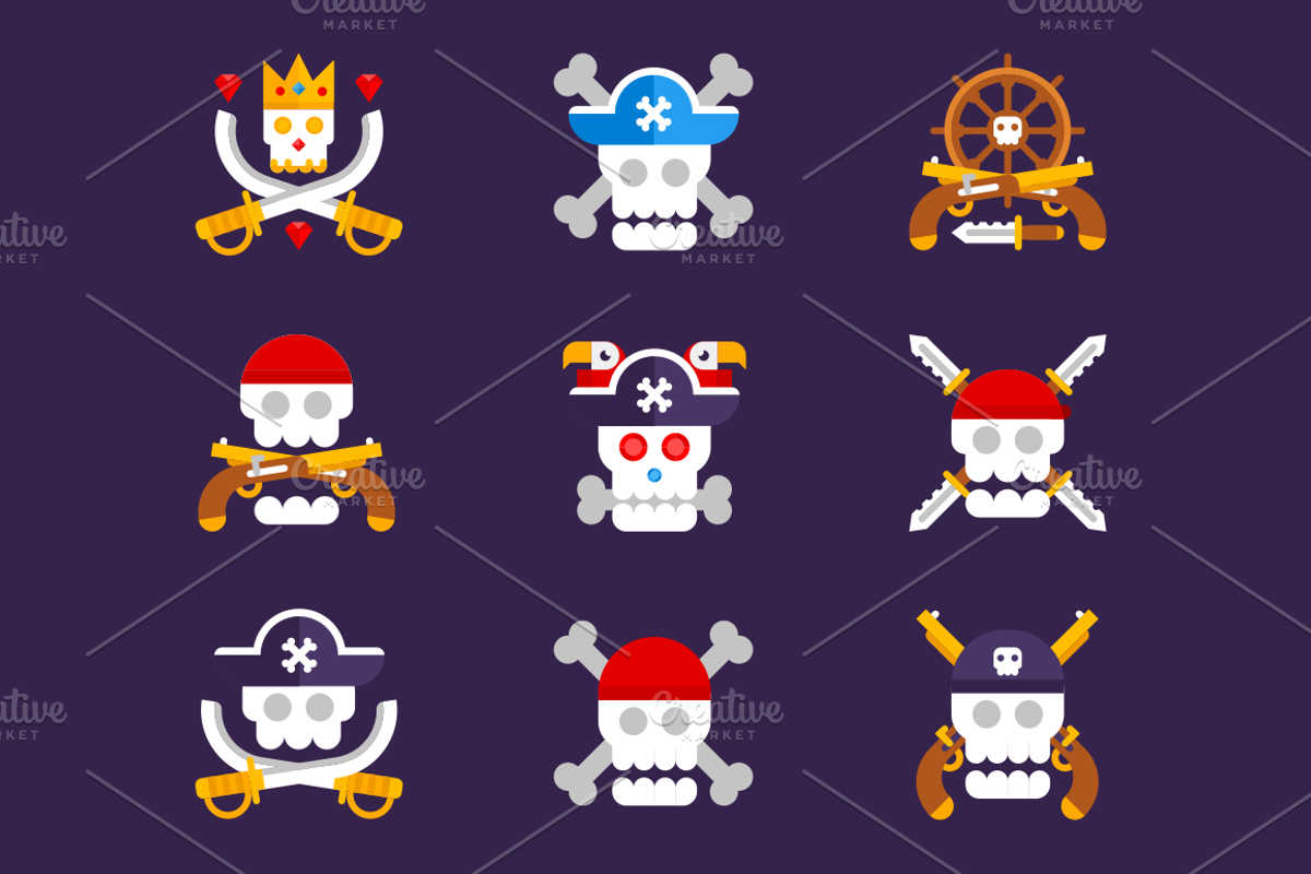 The big set of pirate illustrations, an Illustration by Bezvershenko (Photo 6 of 7)