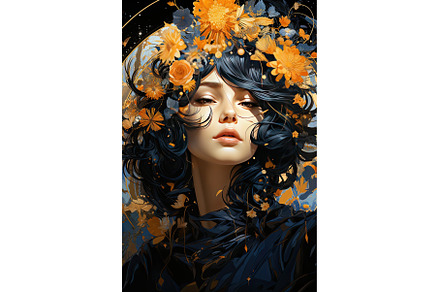woman in dark sky-blue and light, a Beauty & Fashion Photo by Neirfy