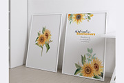Sunflowers Watercolor Collection, a Decorative Illustration by Slastick (Thumbnail 8 of 8)