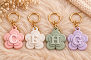 Alphabet Flower Initial Keychain STL, an Object 3D Model by Layerology (Thumbnail 2 of 6)