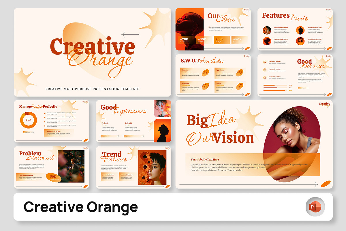 Creative Orange Multipurpose PPT, a Presentation Template by Premast
