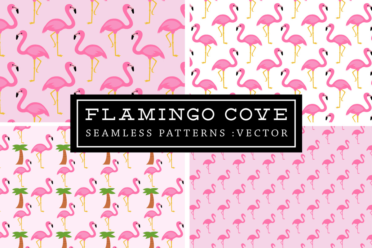 Flamingo Seamless Patterns, a Pattern Graphic by Clover & Lilly (Photo 2 of 5)