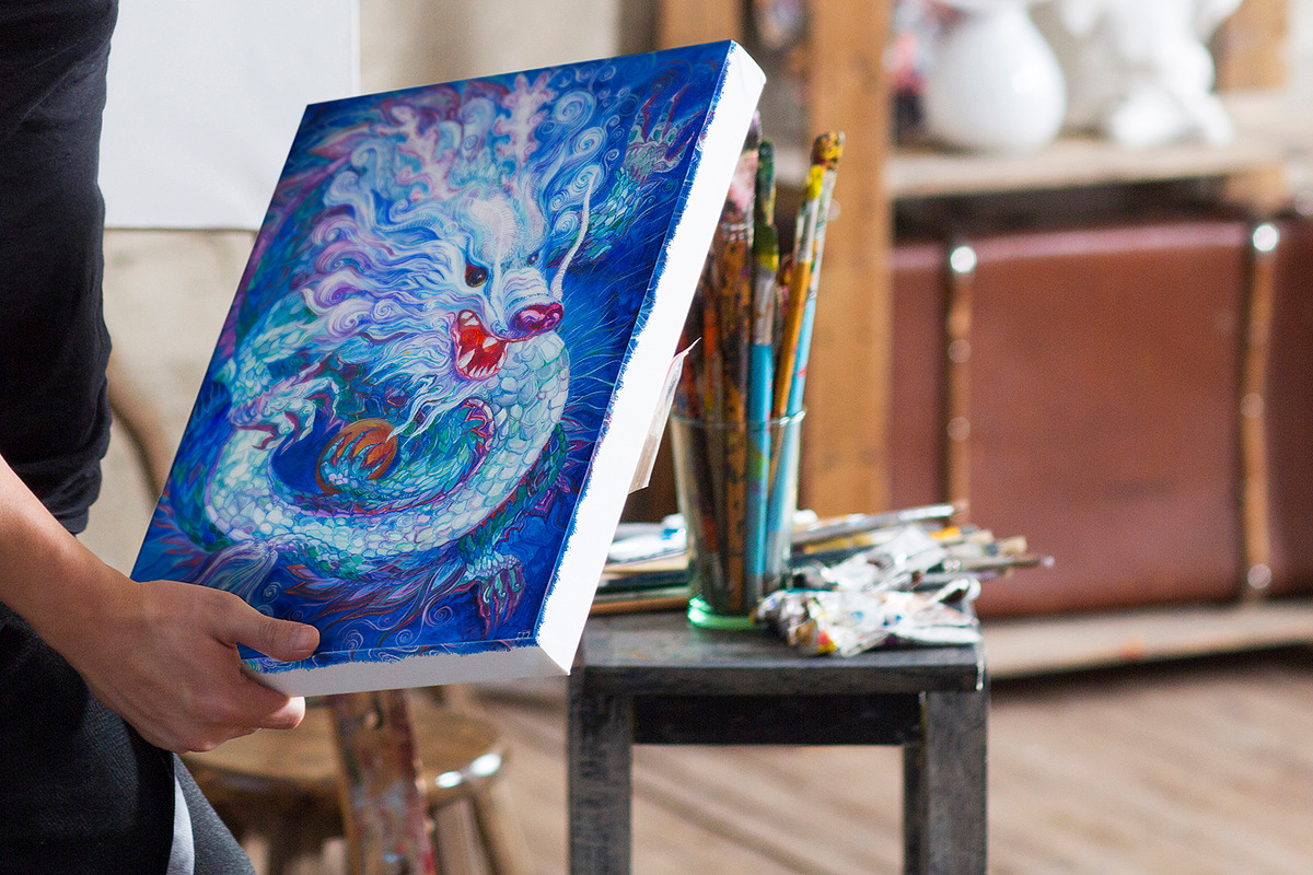 Art Canvas Realistic Gallery Mock-Up, a Print Template by denisespinoza (Photo 4 of 5)