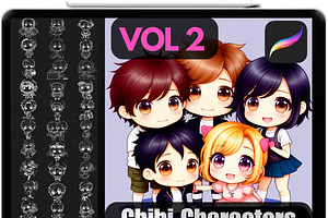 Procreate Chibi Character Stamp Vol2