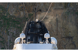 Ships funnel from cruise ship, a Transportation Photo by Backyard Stock