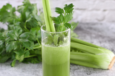 Glass of freshly made celery, a Food & Drink Photo by Apolonia