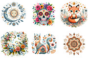 Happy Summer Folk Art Collection PNG, an Illustration by DreamArtGraphic (Thumbnail 2 of 4)