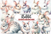 Watercolor Rabbit clipart, an Illustration by Designworld (Thumbnail 1 of 6)