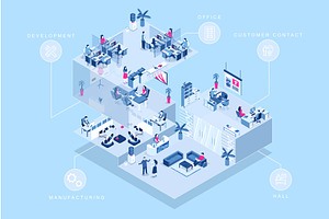 Creative Agency Isometric Concept, a Person Illustration by alexdndz