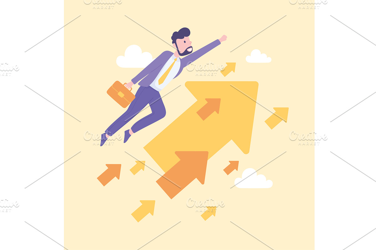 businessman with arrows, a Person Illustration by studiogstock