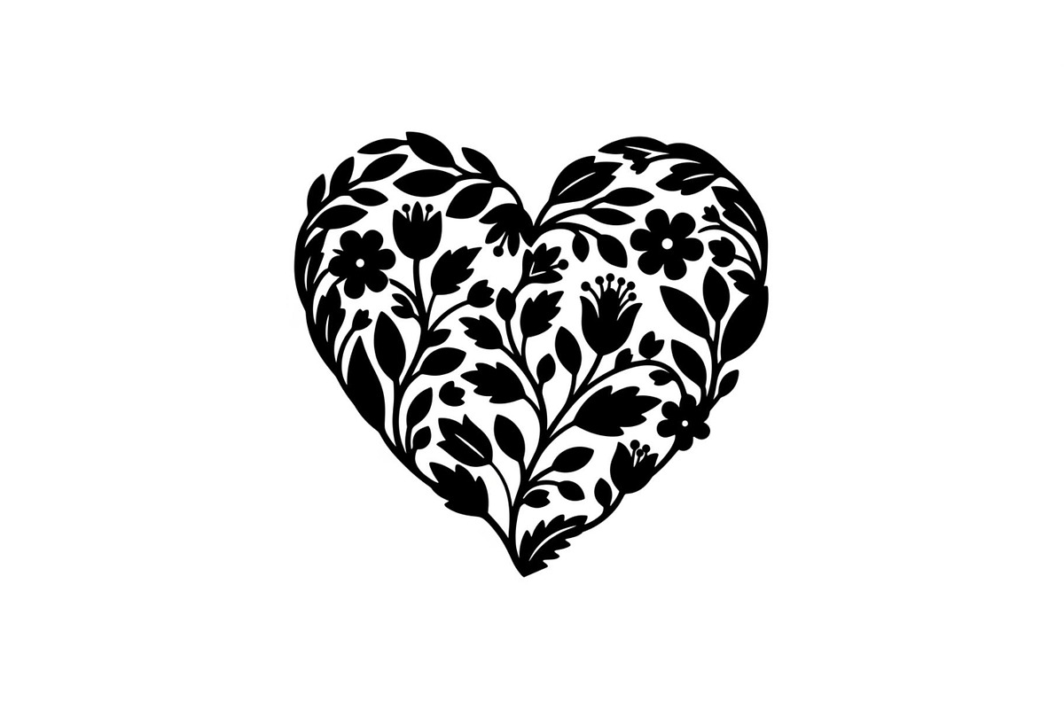 Floral Heart Silhouette Bundle, an Illustration by Designs_River (Photo 19 of 31)