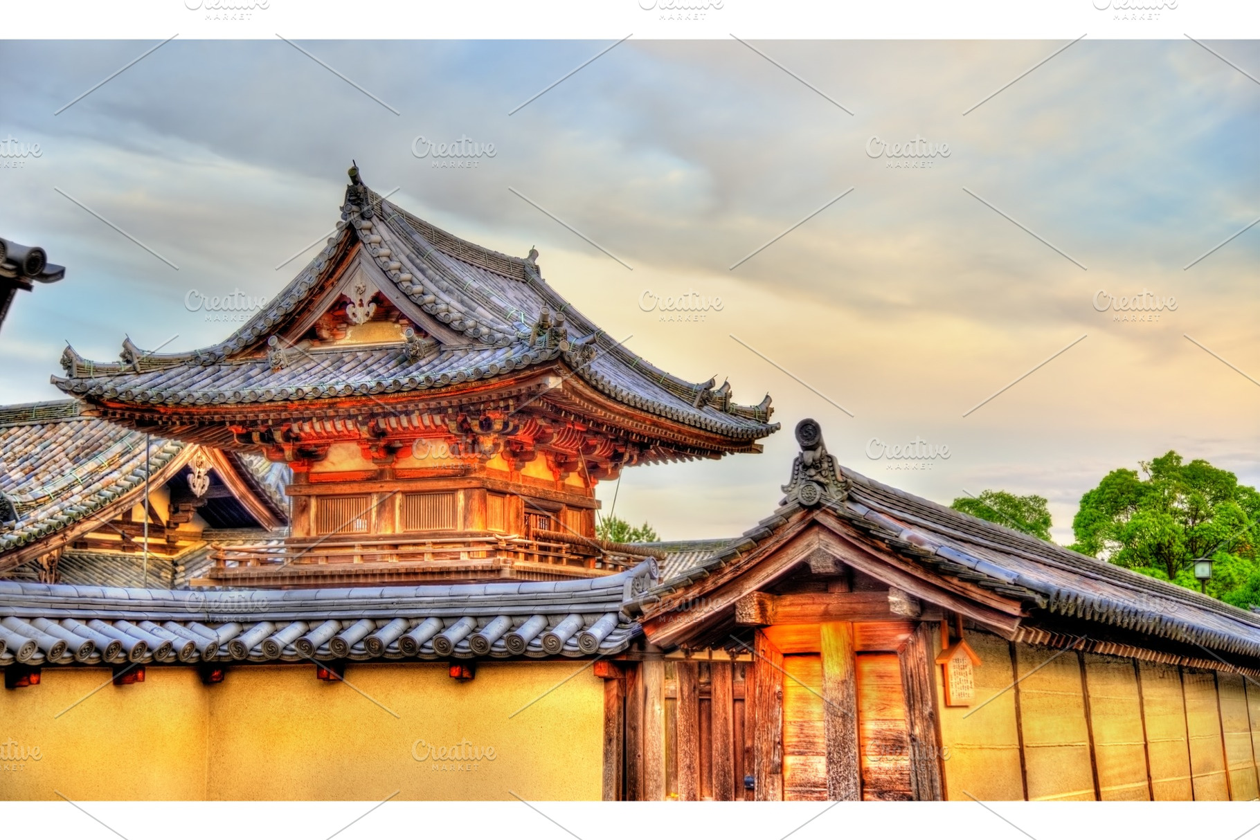 View of horyuji temple in ikaruga nara containing ancient, architecture, and, an Architecture Photo by Leonid Andronov