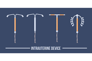 Iud types. Copper intrauterine, an Object Illustration by Stock-Smart-Start