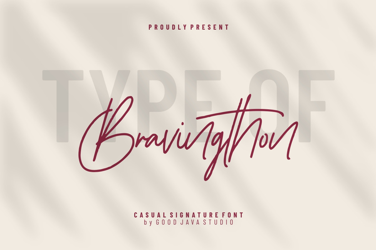 Bravingthon - Casual Signature Font