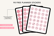 Pink Undated Digital Planner iPad, a Templates & Theme by HoneyGlowStudioCo (Thumbnail 8 of 9)