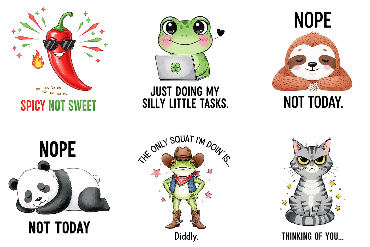 Funny Quotes Animals Clipart, an Illustration by DreamArtGraphic (Photo 3 of 4)