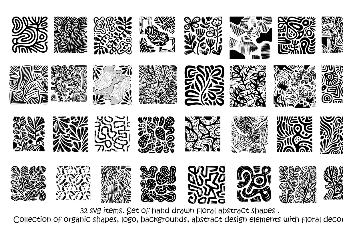 32 svg items. Set of hand drawn flor, a Background Graphic by SketchArtStudio (Photo 1 of 3)