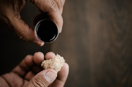 Eucharist containing receiving, hands, and holding