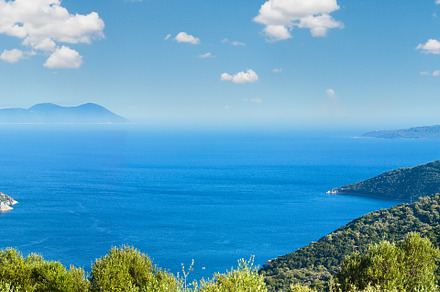 Beautiful summer Lefkada coast panorama (Greece, Ionian Sea). Vi, a Nature Photo by YuriyB